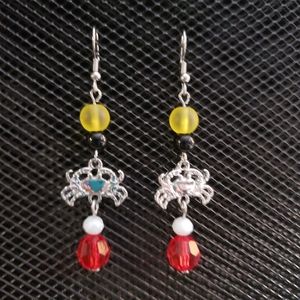 Antique silver Maryland crab earrings